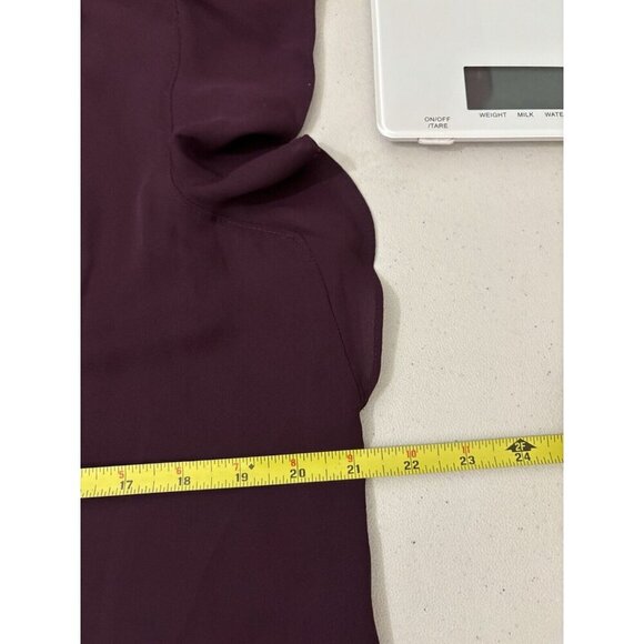 Calvin Klein Collared Flutter Cap Sleeve Cascading Ruffle Button Front Blouse - Picture 9 of 11